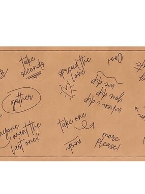 Scripted Gather Brown Holiday Table Runner